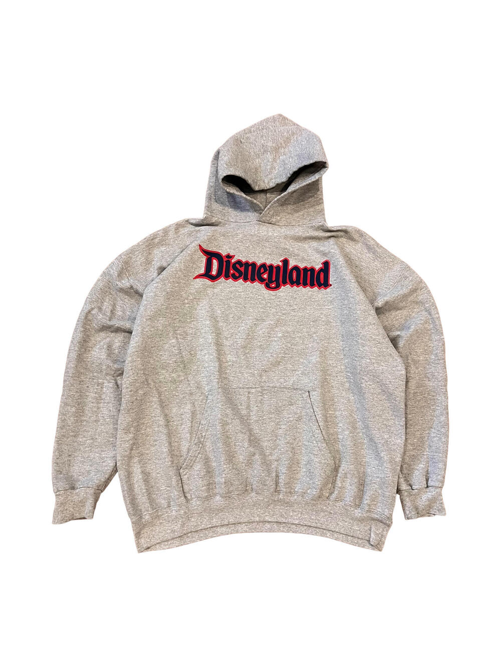 Vintage Disneyland Hoodie XL Grey Spell Out Raised Graphic Y2K Disney Resort
